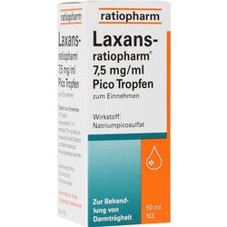 Verpackung von Abführmittel Pico Tropfen mit 7,5 mg/ml Natriumpicosulfat.