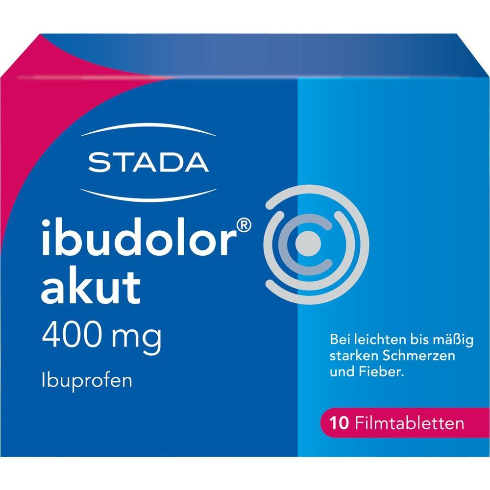 Blaue Arzneimittelverpackung für Schmerztabletten mit 400 mg Ibuprofen.