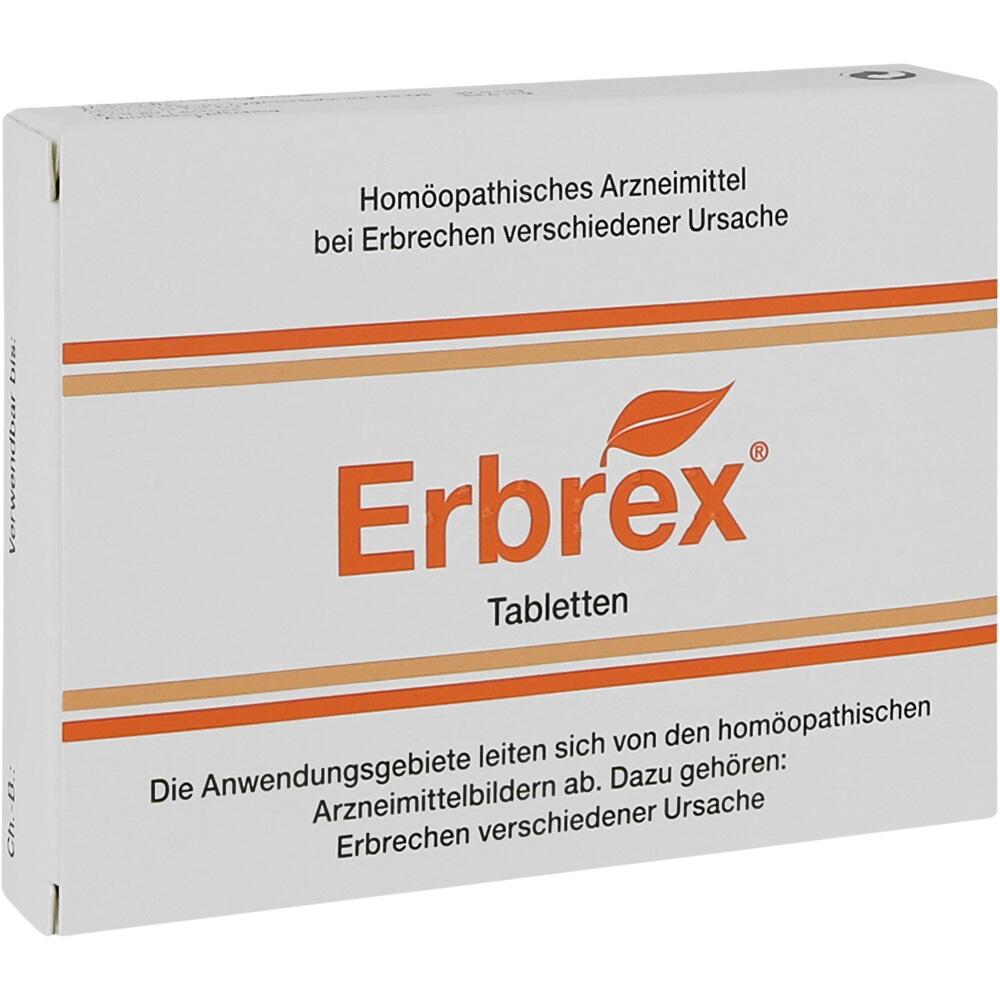 Eine Packung mit homöopathischen Tabletten gegen Erbrechen.